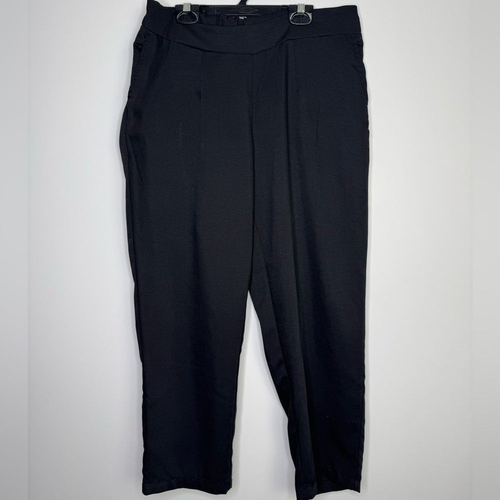 Lolë black elastic waist ankle crepe pants size medium